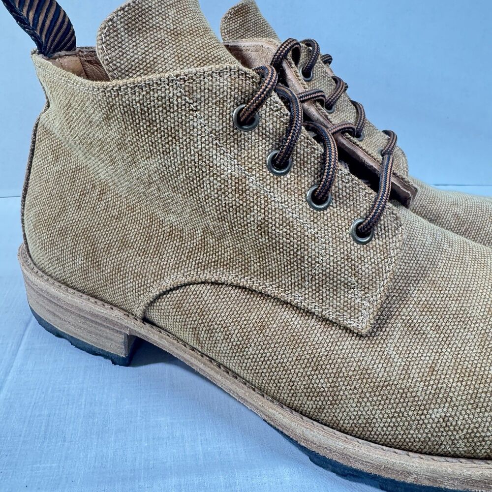 Billy Reid Canvas Chukka Boots Mens 10 Heavyweight Brown* Made In Itay Hand Made - Picture 6 of 16